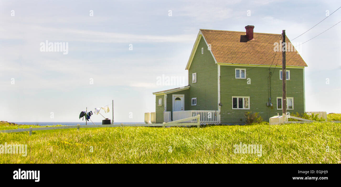 Isoliertes Haus an der Bonavista Halbinsel von Neufundland, Kanada. Stockfoto