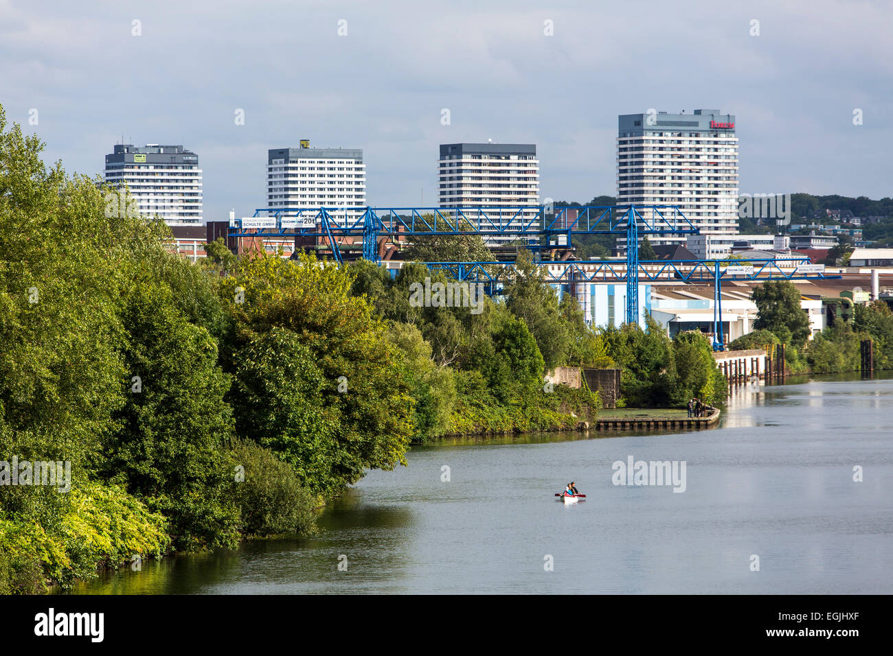 Skyline, Mülheim, Fluss Ruhr Stockfoto