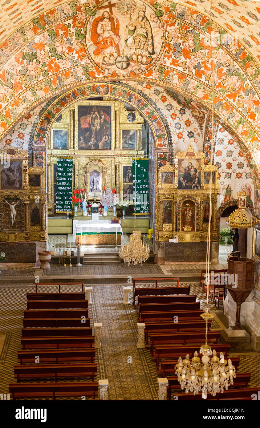 Tlacochahuaya, Oaxaca, Mexiko - die Kirche von San Jeronimo, erbaut im späten 16. Jahrhundert von den Dominikanern. Stockfoto