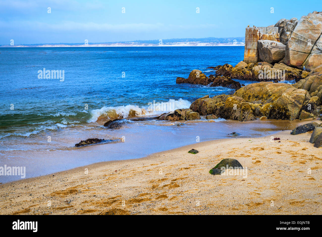 Blick auf McAbee Strand und Monterey Bay. Monterey, Kalifornien, USA. Stockfoto