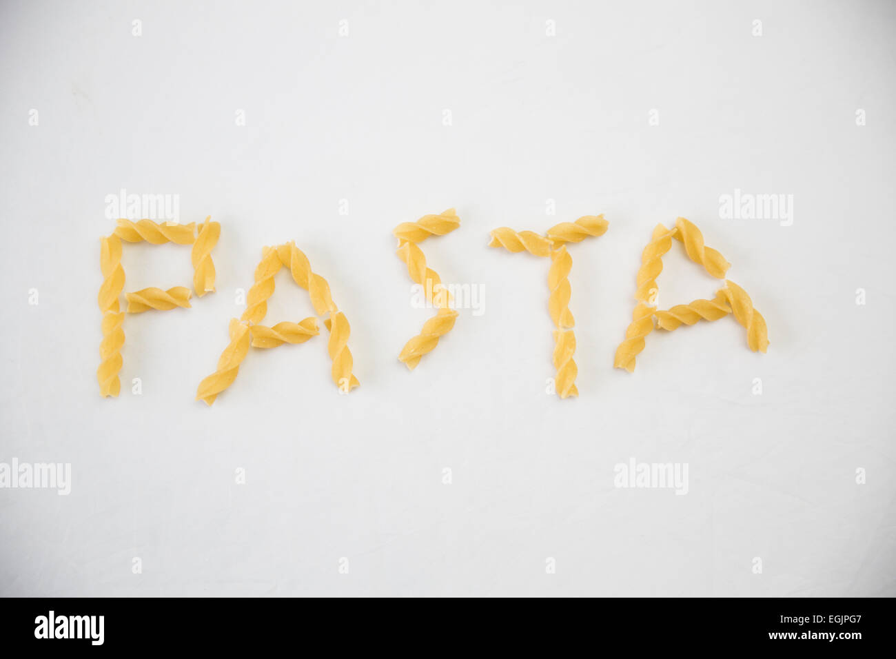die Wort-Pasta Pasta geschrieben Stockfoto