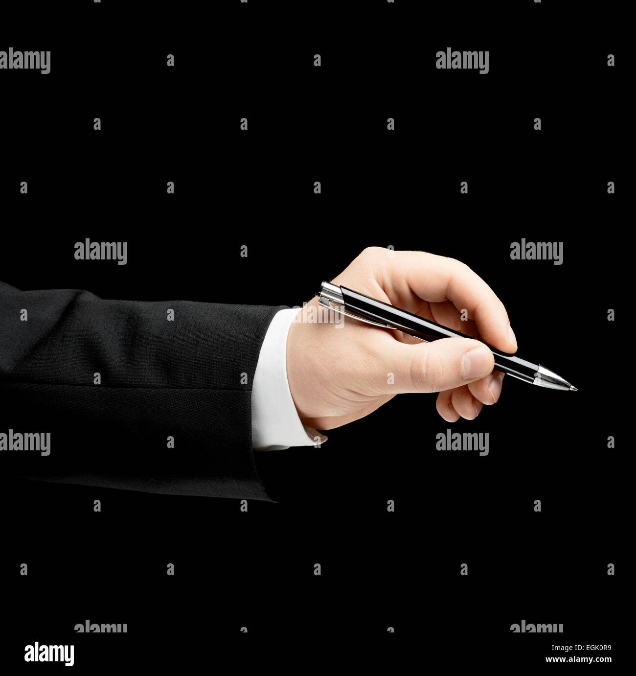 Kaukasische Männer Hand in einem Business-Anzug, isoliert Stockfoto