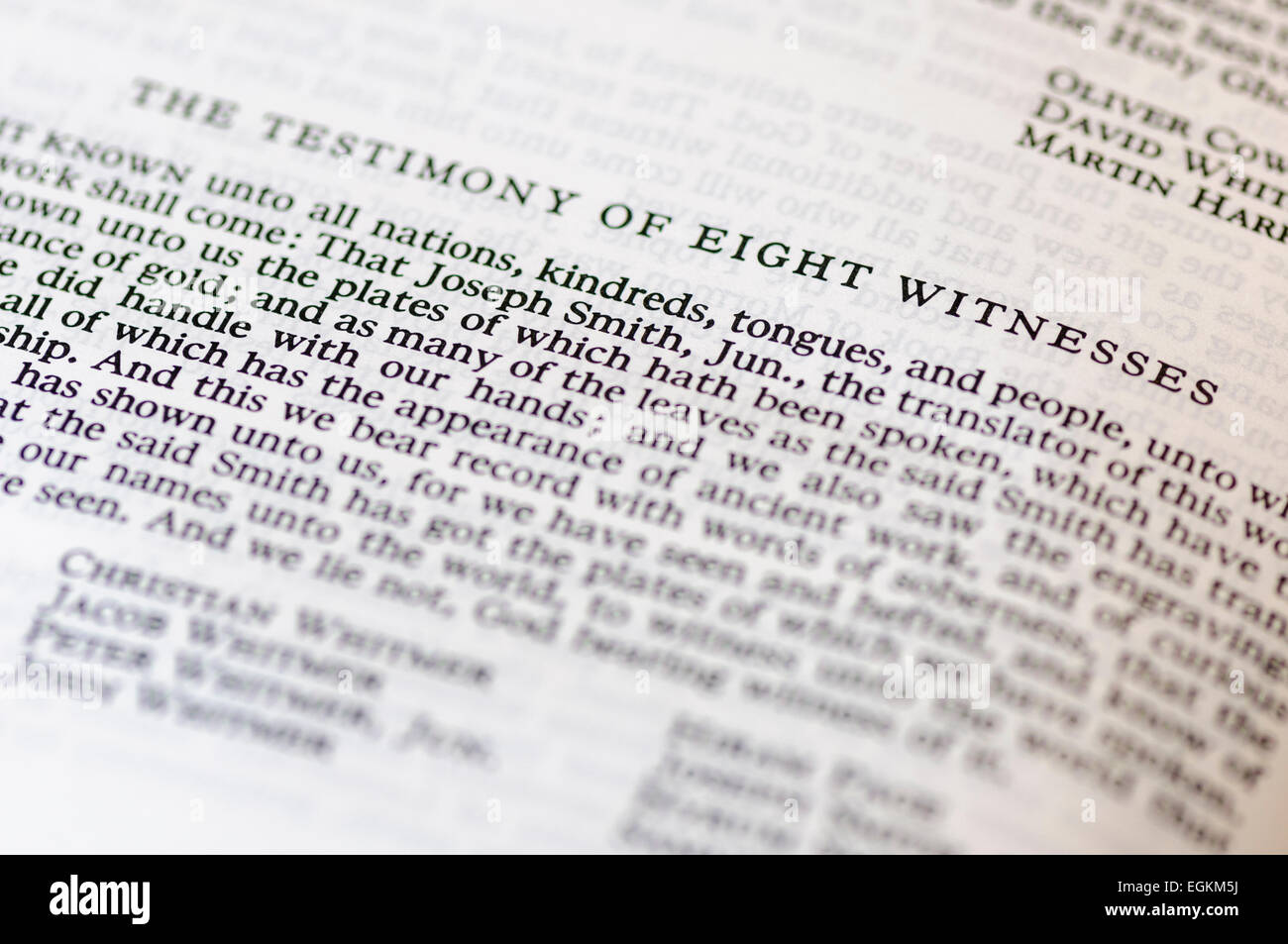 Zeugnis von acht Zeugen bei der Einführung des Buches Mormon