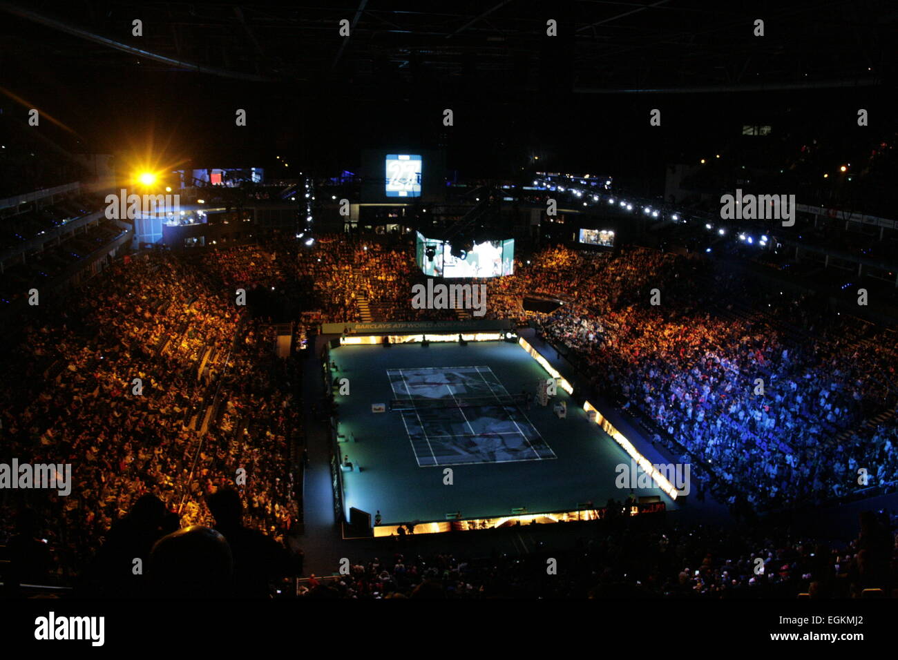 Innen auf der ATP World Tour Finals in der O2 in London, England Stockfoto