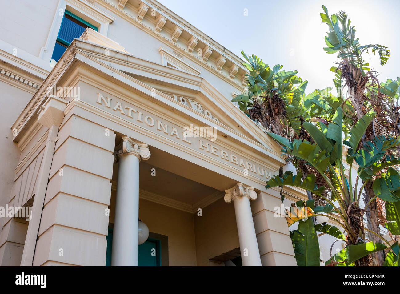 Eingang zum National Herbarium im botanischen Garten, Sydney, Australien Stockfoto