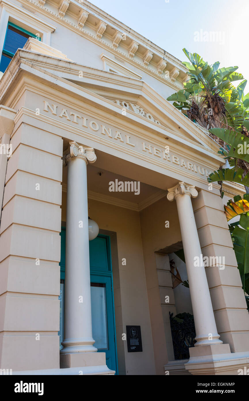 Eingang zum National Herbarium im botanischen Garten, Sydney, Australien Stockfoto