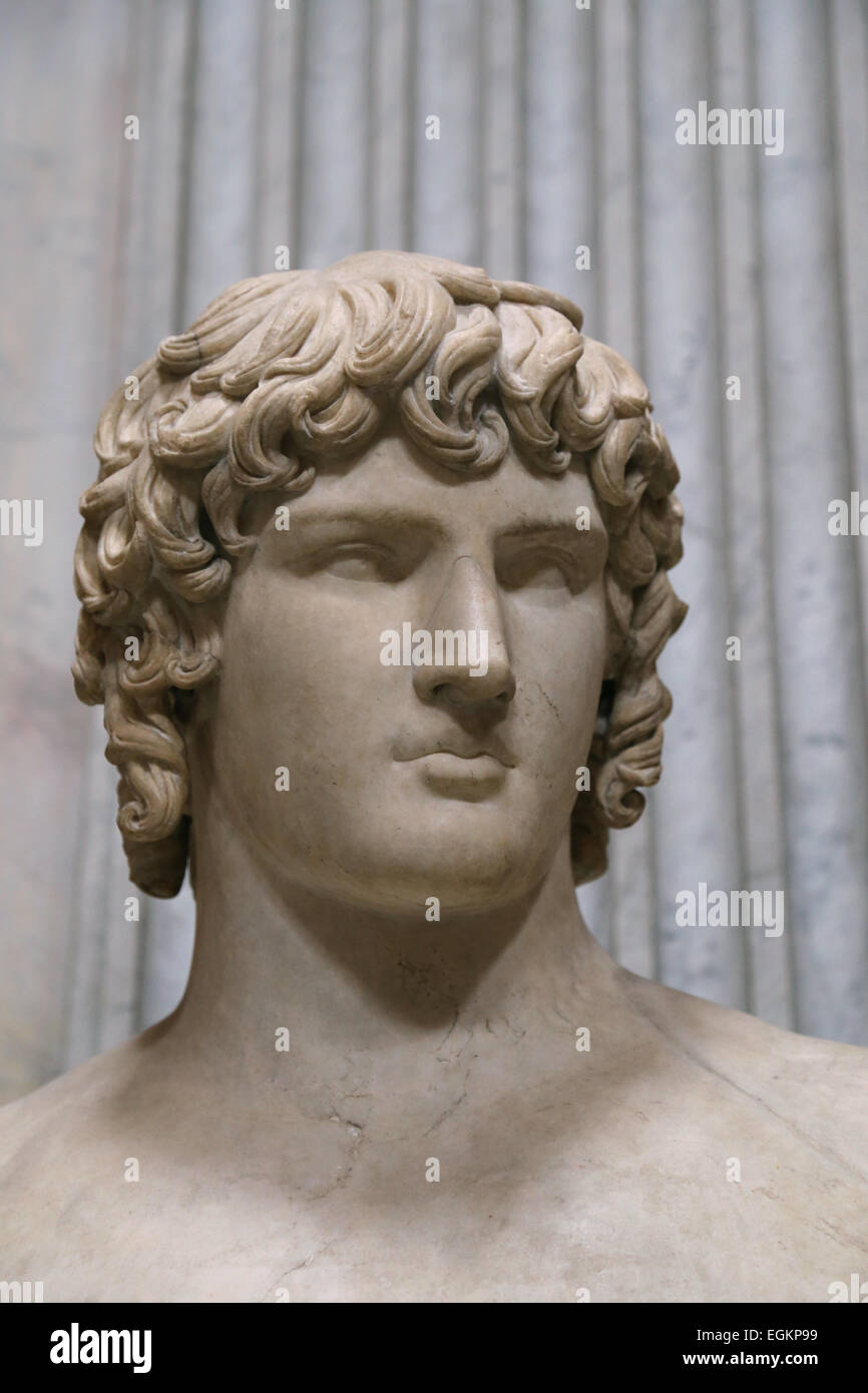 Antinoos (111-130). Bithynian griechischen Jugend und ein Favorit oder Liebhaber des Kaisers Hadrian. In Hadrians Villa gefunden. Porträt. 1 Stockfoto