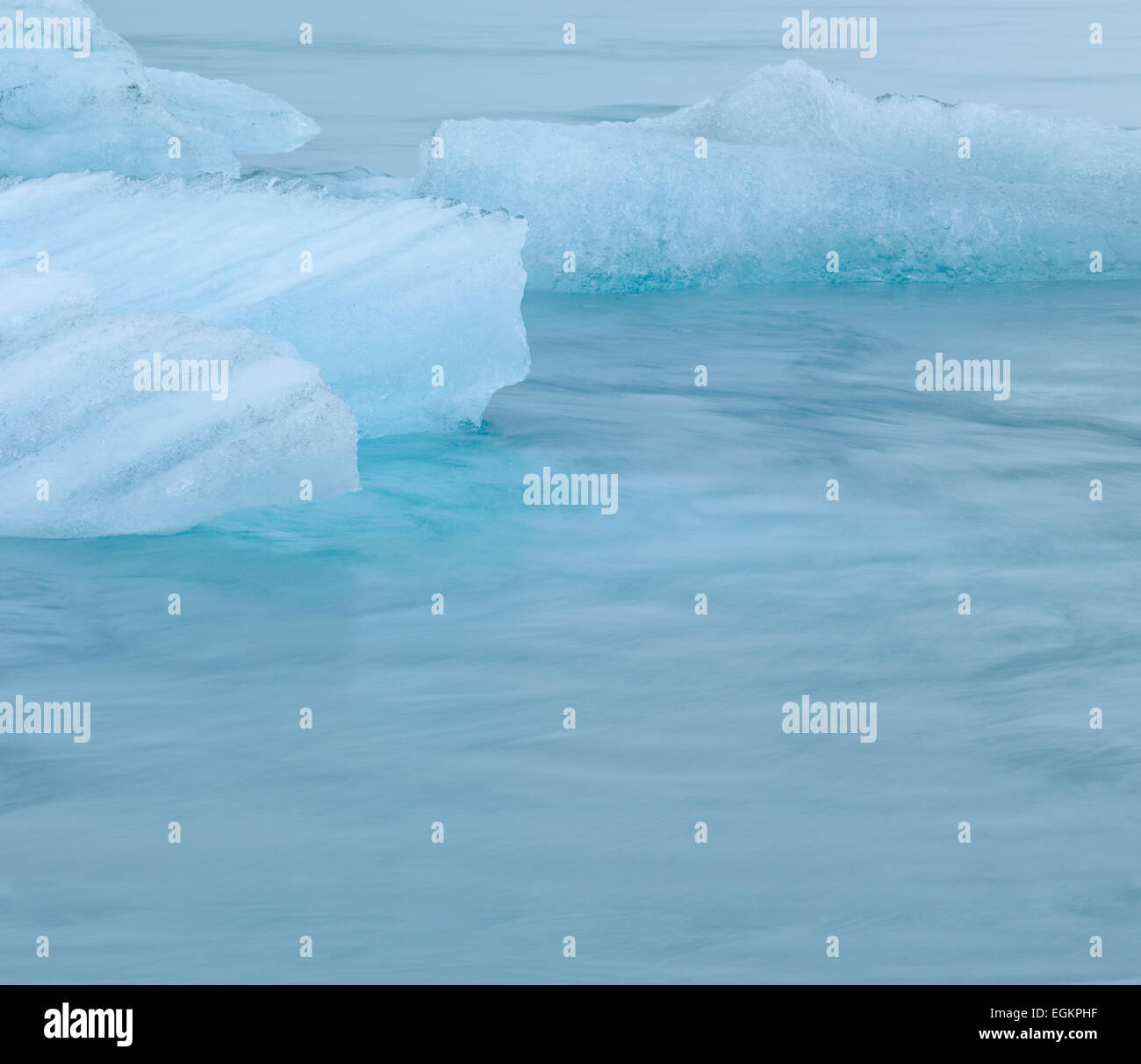 Nahaufnahme der Eisgebilde an der Jökulsárlón Glacial Lagune, Island Stockfoto