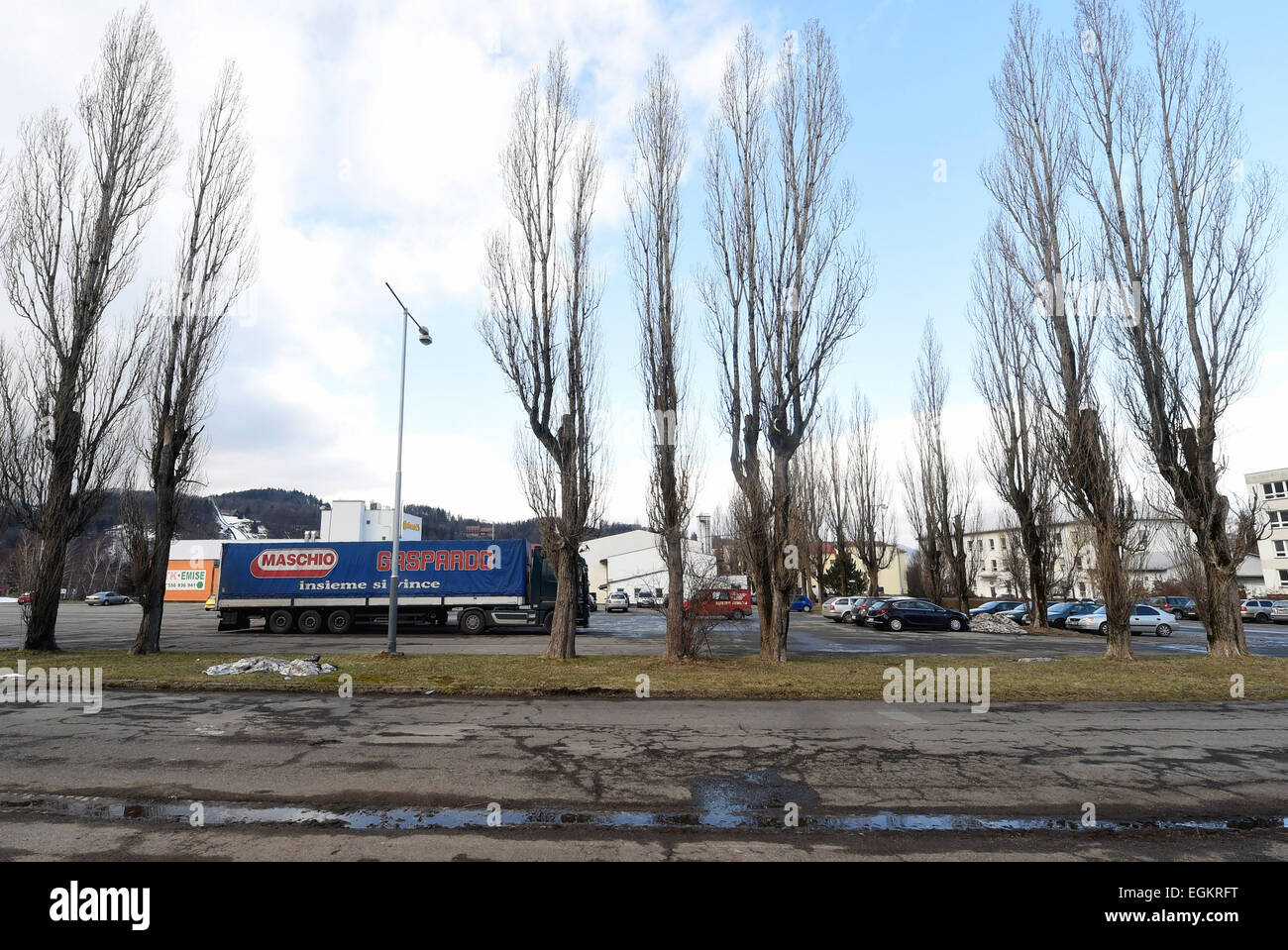 Ehemaligen Kaserne sowjetischen Bereich im Frenstat Pod Radhostem, Tschechische Republik, auf Montag, 23. Februar 2015, fünfzehn Jahre nach Abzug der sowjetischen Armee in bereitgestellte Tschechoslowakei am 26. Februar 1990 Truppen abgebildet. (Foto/Jaroslav Ozana CTK) Stockfoto