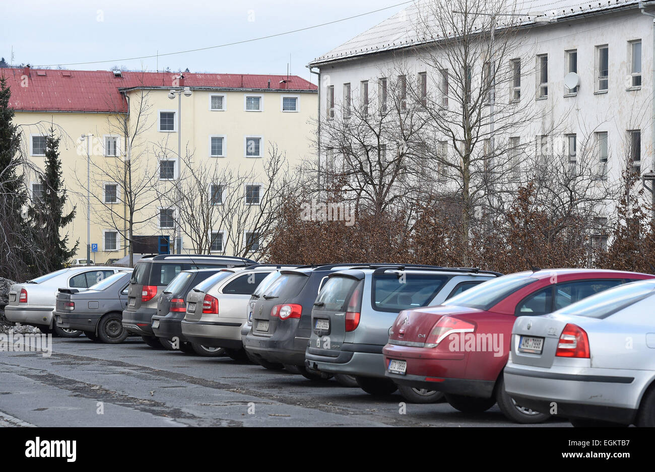 Ehemaligen Kaserne sowjetischen Bereich im Frenstat Pod Radhostem, Tschechische Republik, auf Montag, 23. Februar 2015, fünfzehn Jahre nach Abzug der sowjetischen Armee in bereitgestellte Tschechoslowakei am 26. Februar 1990 Truppen abgebildet. (Foto/Jaroslav Ozana CTK) Stockfoto