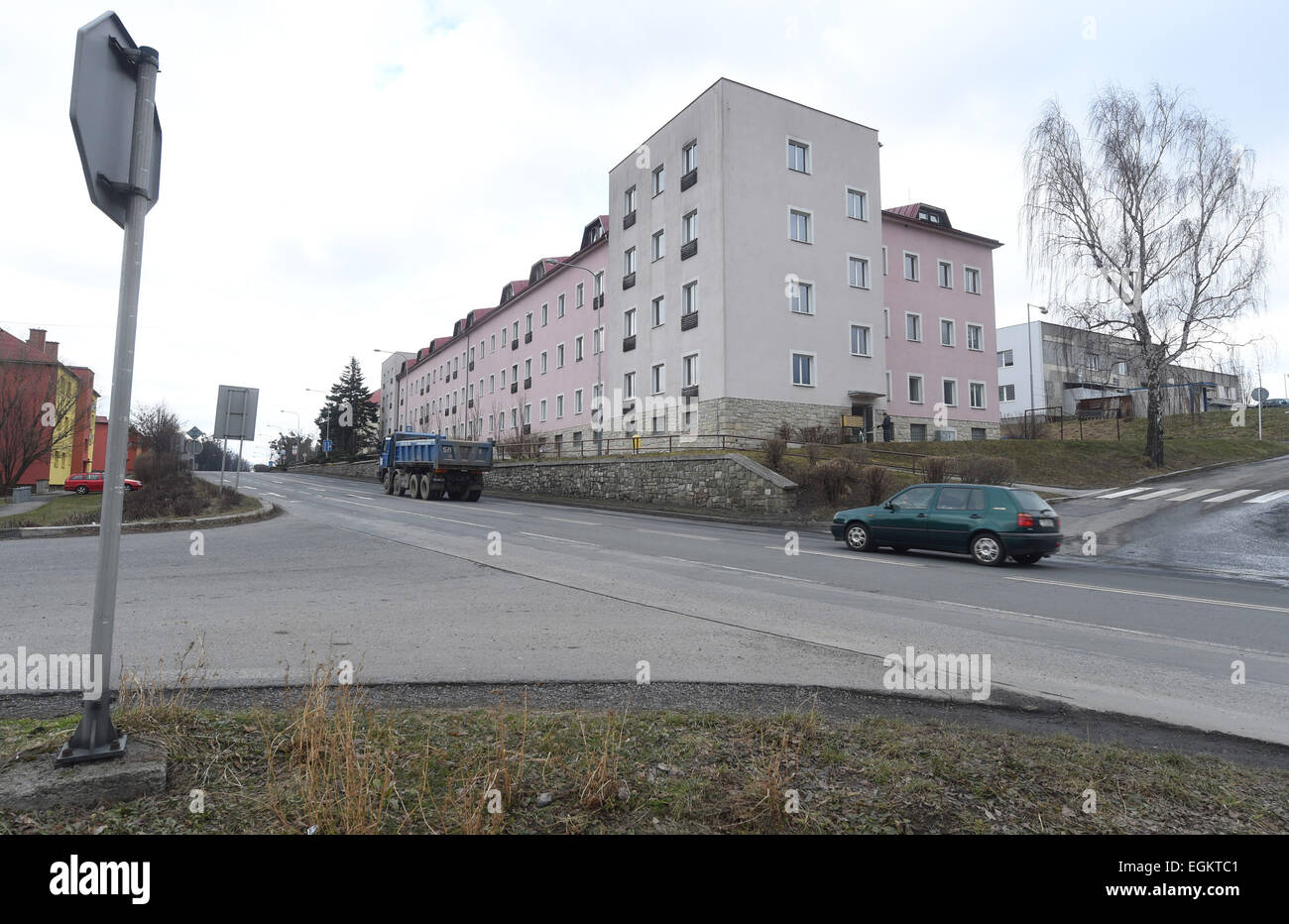 Ehemaligen Kaserne sowjetischen Bereich im Frenstat Pod Radhostem, Tschechische Republik, auf Montag, 23. Februar 2015, fünfzehn Jahre nach Abzug der sowjetischen Armee in bereitgestellte Tschechoslowakei am 26. Februar 1990 Truppen abgebildet. (Foto/Jaroslav Ozana CTK) Stockfoto