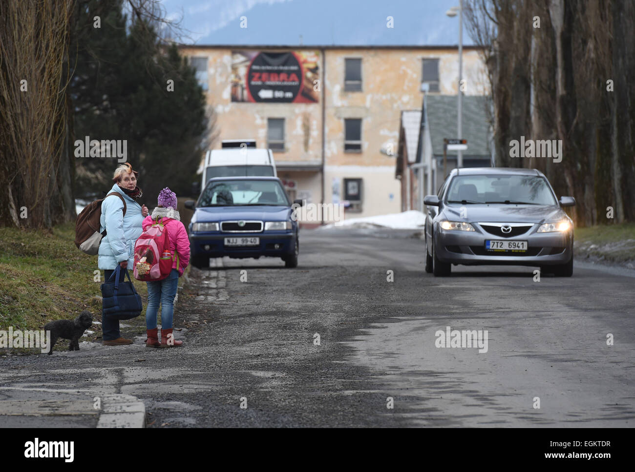 Ehemaligen Kaserne sowjetischen Bereich im Frenstat Pod Radhostem, Tschechische Republik, auf Montag, 23. Februar 2015, fünfzehn Jahre nach Abzug der sowjetischen Armee in bereitgestellte Tschechoslowakei am 26. Februar 1990 Truppen abgebildet. (Foto/Jaroslav Ozana CTK) Stockfoto