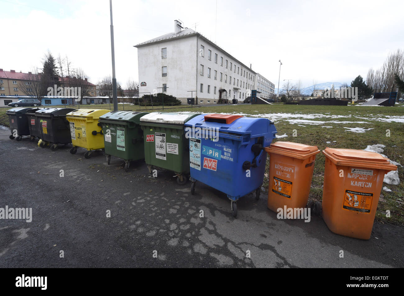 Ehemaligen Kaserne sowjetischen Bereich im Frenstat Pod Radhostem, Tschechische Republik, auf Montag, 23. Februar 2015, fünfzehn Jahre nach Abzug der sowjetischen Armee in bereitgestellte Tschechoslowakei am 26. Februar 1990 Truppen abgebildet. (Foto/Jaroslav Ozana CTK) Stockfoto