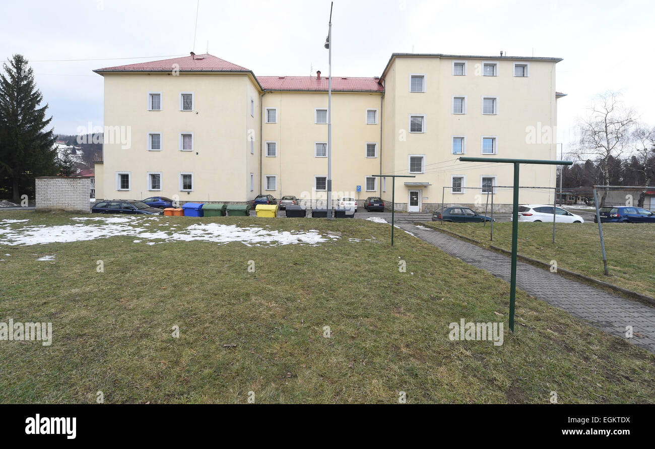 Ehemaligen Kaserne sowjetischen Bereich im Frenstat Pod Radhostem, Tschechische Republik, auf Montag, 23. Februar 2015, fünfzehn Jahre nach Abzug der sowjetischen Armee in bereitgestellte Tschechoslowakei am 26. Februar 1990 Truppen abgebildet. (Foto/Jaroslav Ozana CTK) Stockfoto