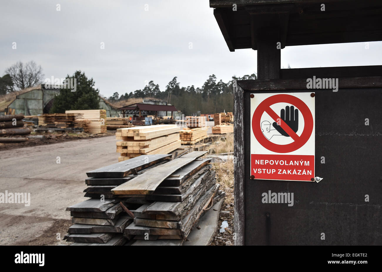 Ehemalige sowjetische Armee Truppenübungsplatz Ralsko, Tschechische Republik, im Bild Dienstag, 17. Februar 2015, fünfundzwanzig Jahre nach Abzug der sowjetischen Armee in bereitgestellte Tschechoslowakei im Jahr 1991 Truppen. (CTK Foto/Radek Petrasek) Stockfoto