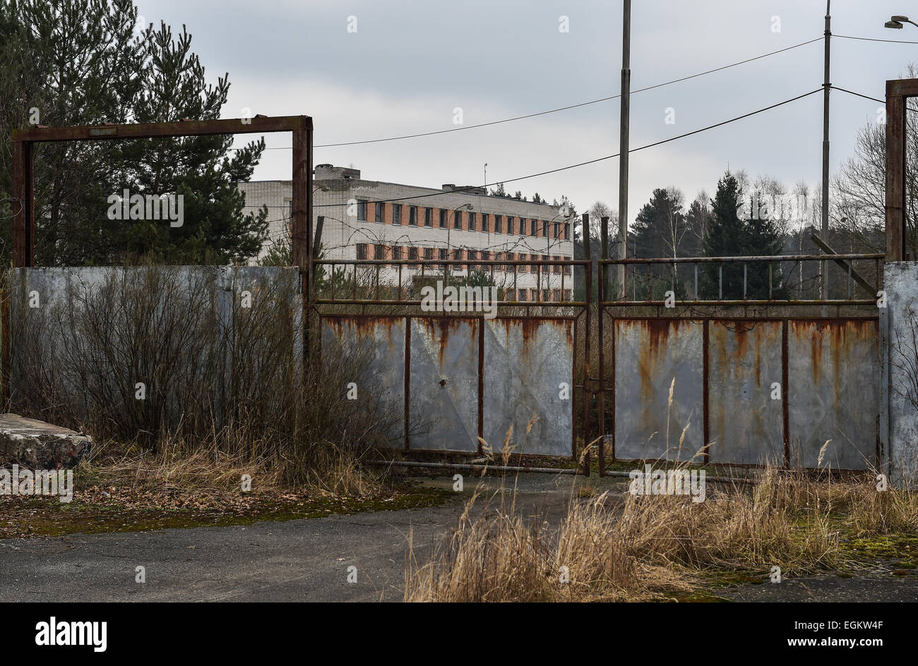 Ehemalige sowjetische Armee Truppenübungsplatz Ralsko, Tschechische Republik, im Bild Dienstag, 17. Februar 2015, fünfundzwanzig Jahre nach Abzug der sowjetischen Armee in bereitgestellte Tschechoslowakei im Jahr 1991 Truppen. (CTK Foto/Radek Petrasek) Stockfoto