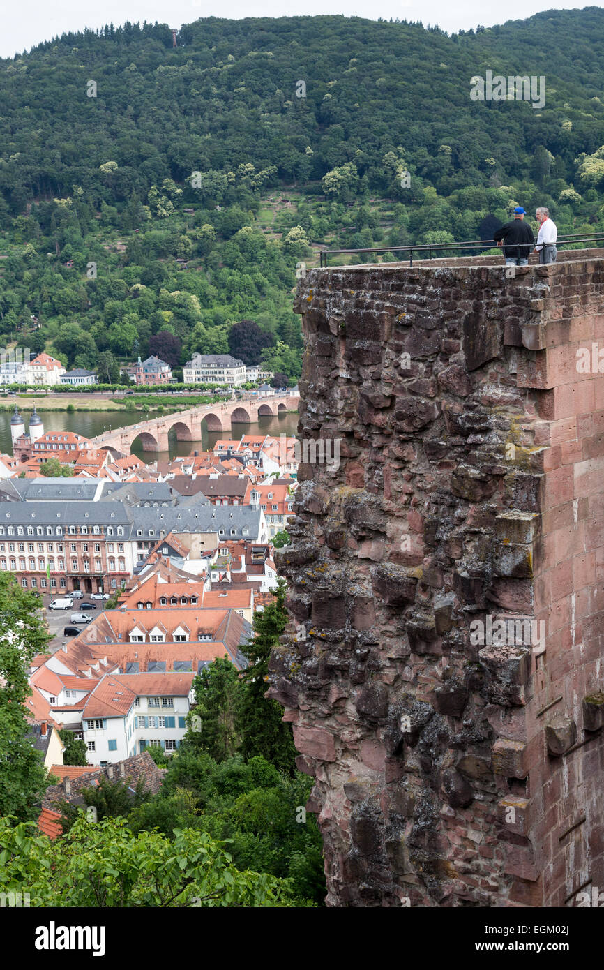 Die Ruinen der historischen Heidelberger Schloss, Deutschland. Stockfoto