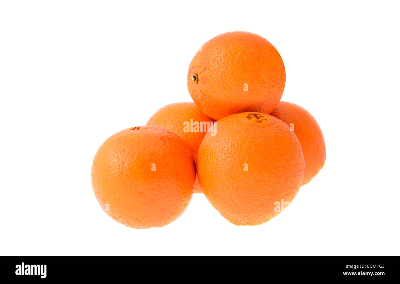 Orangen, Isolated on White Background Stockfoto