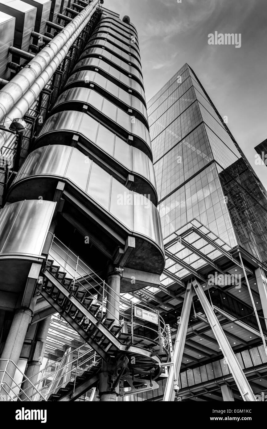 Die Lloyd-Gebäude und der Leadenhall Building, London, England Stockfoto