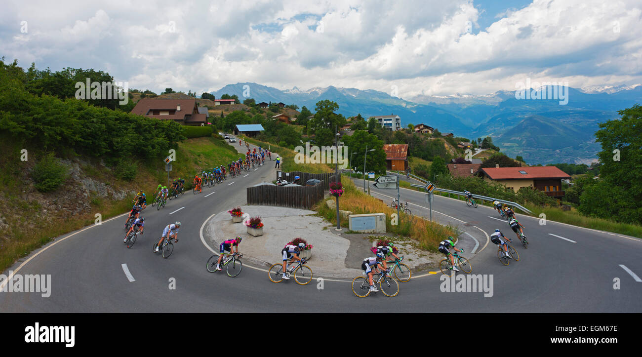 Europa, Schweiz, Tour de Suisse 2014 Profi-Radrennen Stockfoto