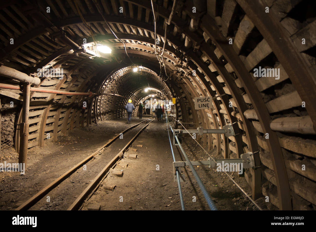 Der Coal Mine unterirdische Gänge.  Guido Bergbau Pflanze Stockfoto