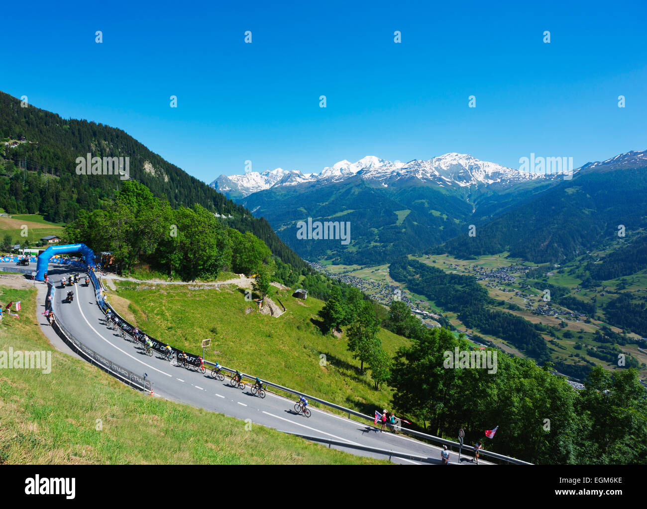 Europa, Schweiz, Tour de Suisse 2014 Profi-Radrennen Stockfoto