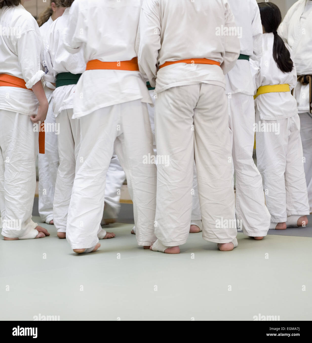 Junge Kinder im Karate-Unterricht Stockfoto