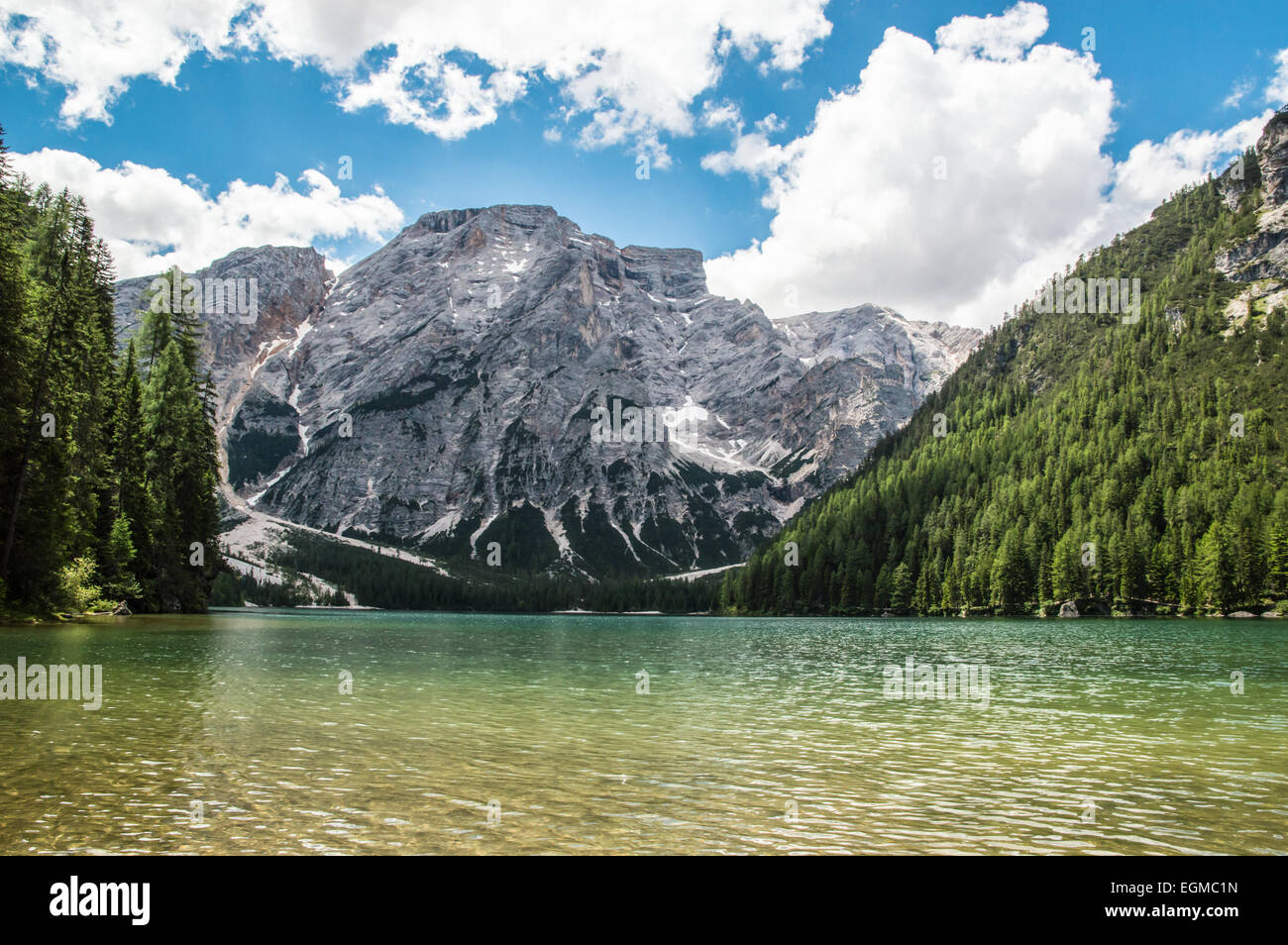 Pragser Wildsee, der schönste See in Italien Stockfoto