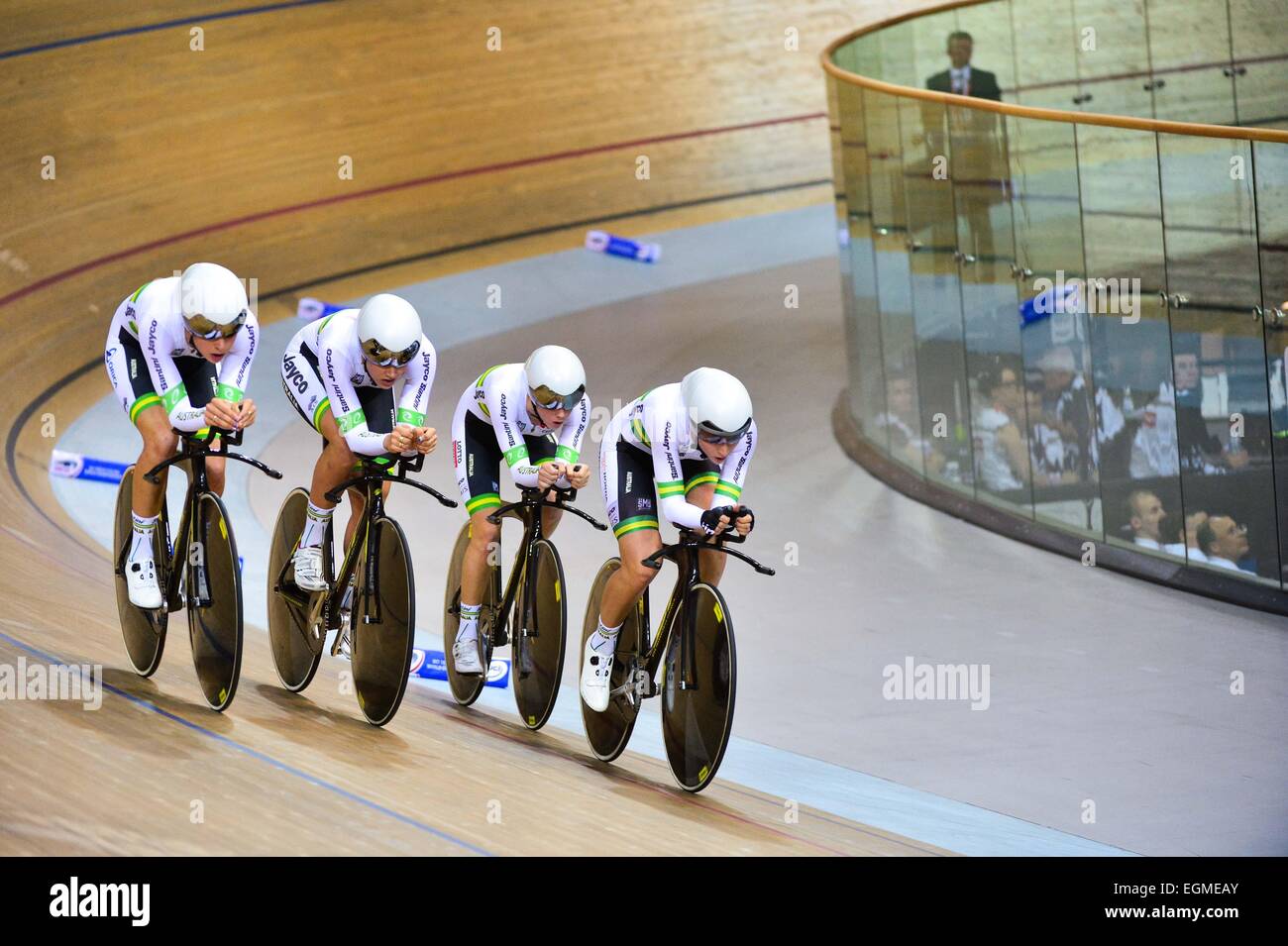 Annette EDMONDSON/Ashlee ANKUDINOFF/Amy Heilung/Melissa HOSKINS - Australie - Poursuite par Equipes - 19.02.2015 - Cyclisme Sur Piste - Championnats du Monde - Saint Quentin En Yvelines-. Foto: Dave Winter/Icon Sport Stockfoto