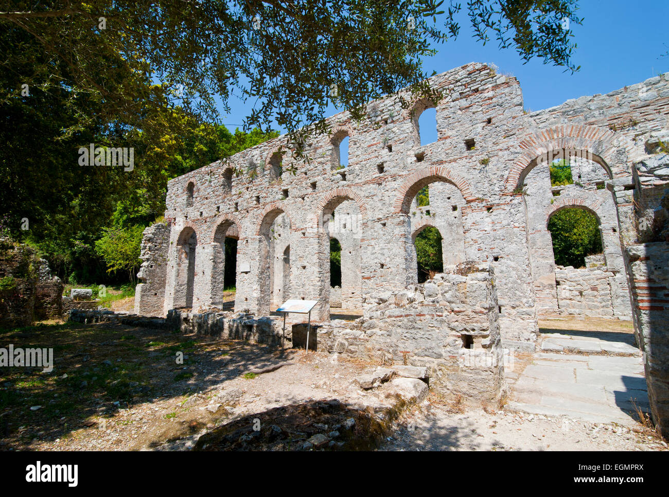 Römische Ruinen, UNESCO-Weltkulturerbe, Butrint, Albanien Stockfoto