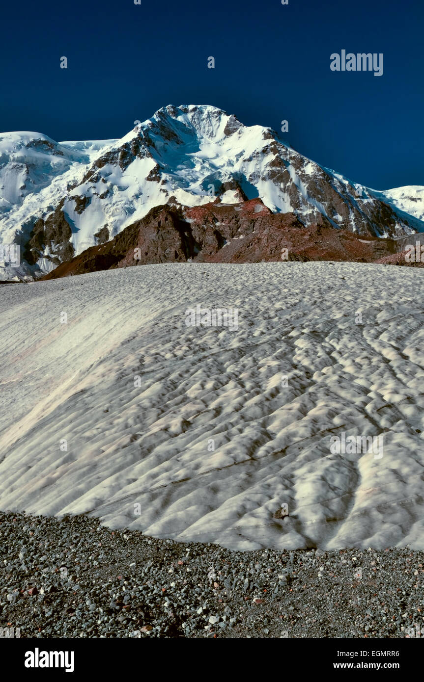 Gletscher unter höchsten Gipfel im Tien-Shan-Gebirge in Kirgisistan Stockfoto