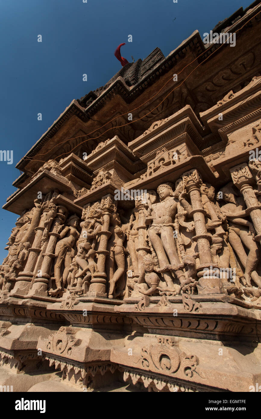 Detail aus Harshat Mata Tempel Abhaneri Indien Rajhastan Stockfoto
