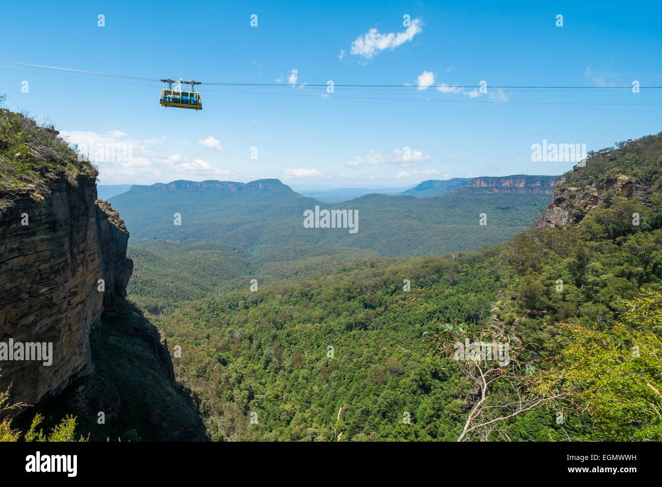 Seilbahn am Scenic World in den Blue Mountains, Australien. Stockfoto