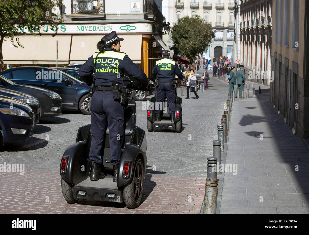 Spanische Polizei T3 Patroller elektrischen standup Stockfoto