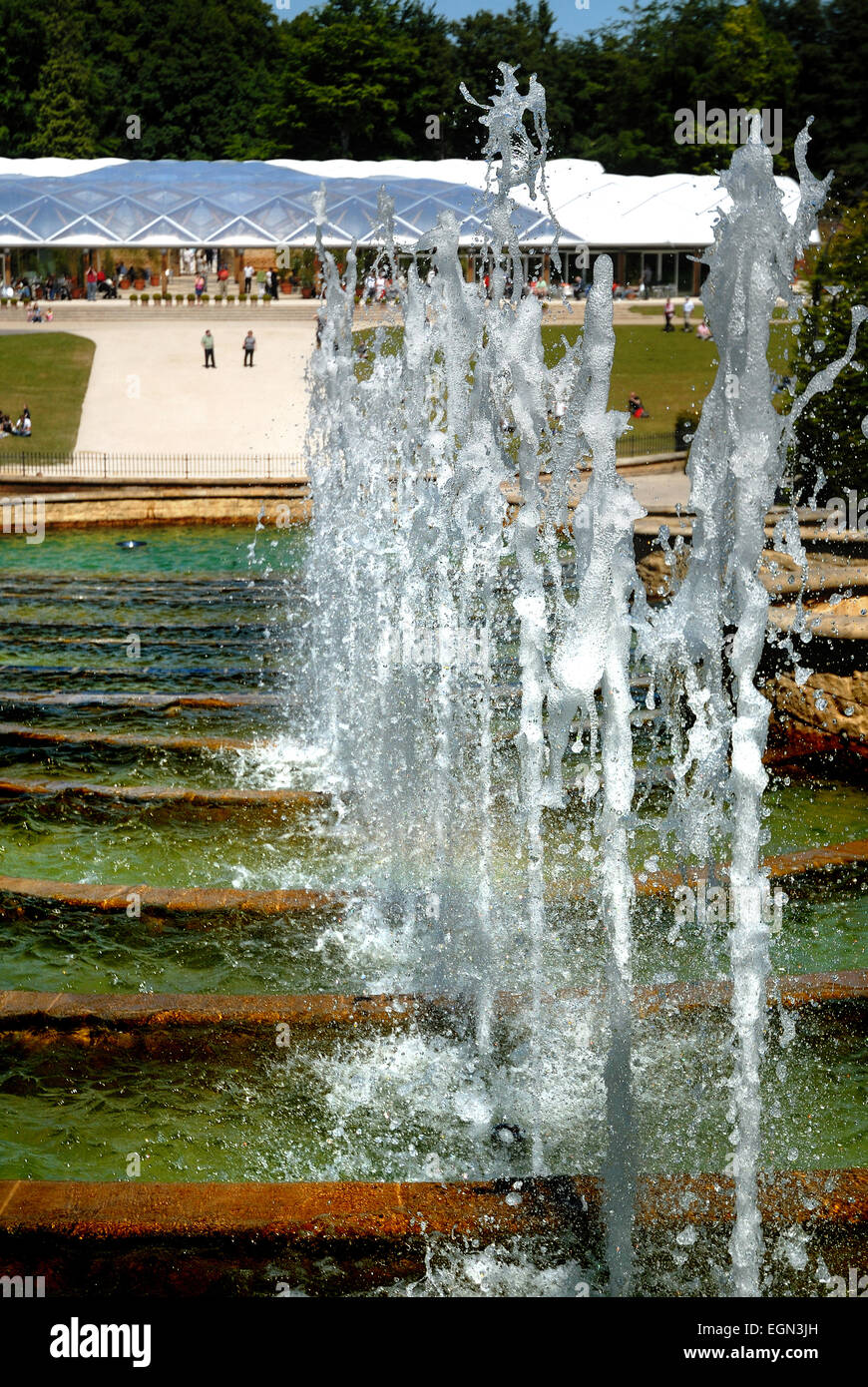 Die große Kaskade, Alnwick Garden Stockfoto