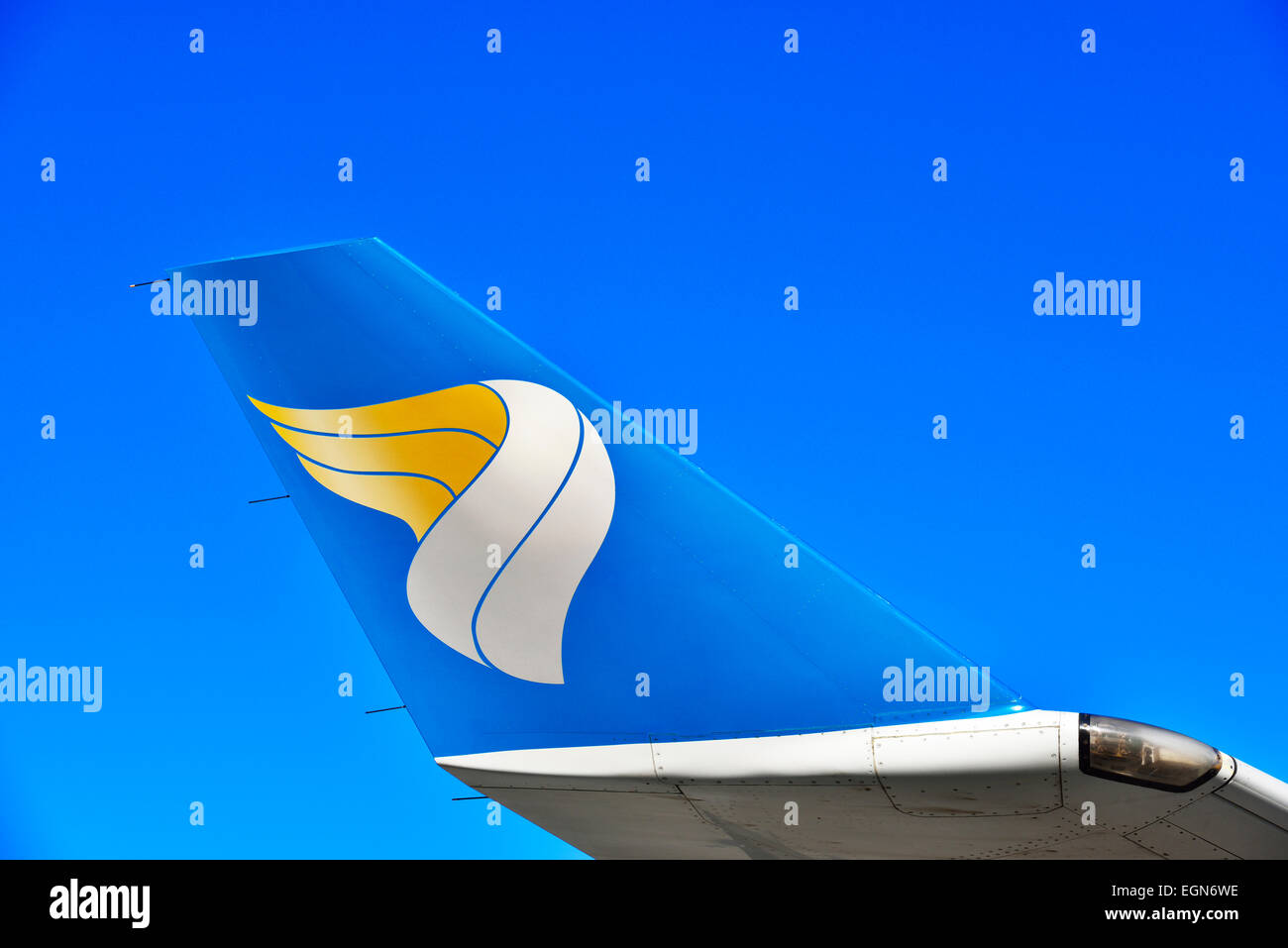 Oman Air Boeing b 767, Flugzeuge, Flugzeug, Flugzeug, Flügel, Winglet, Höhenleitwerk, Stockfoto