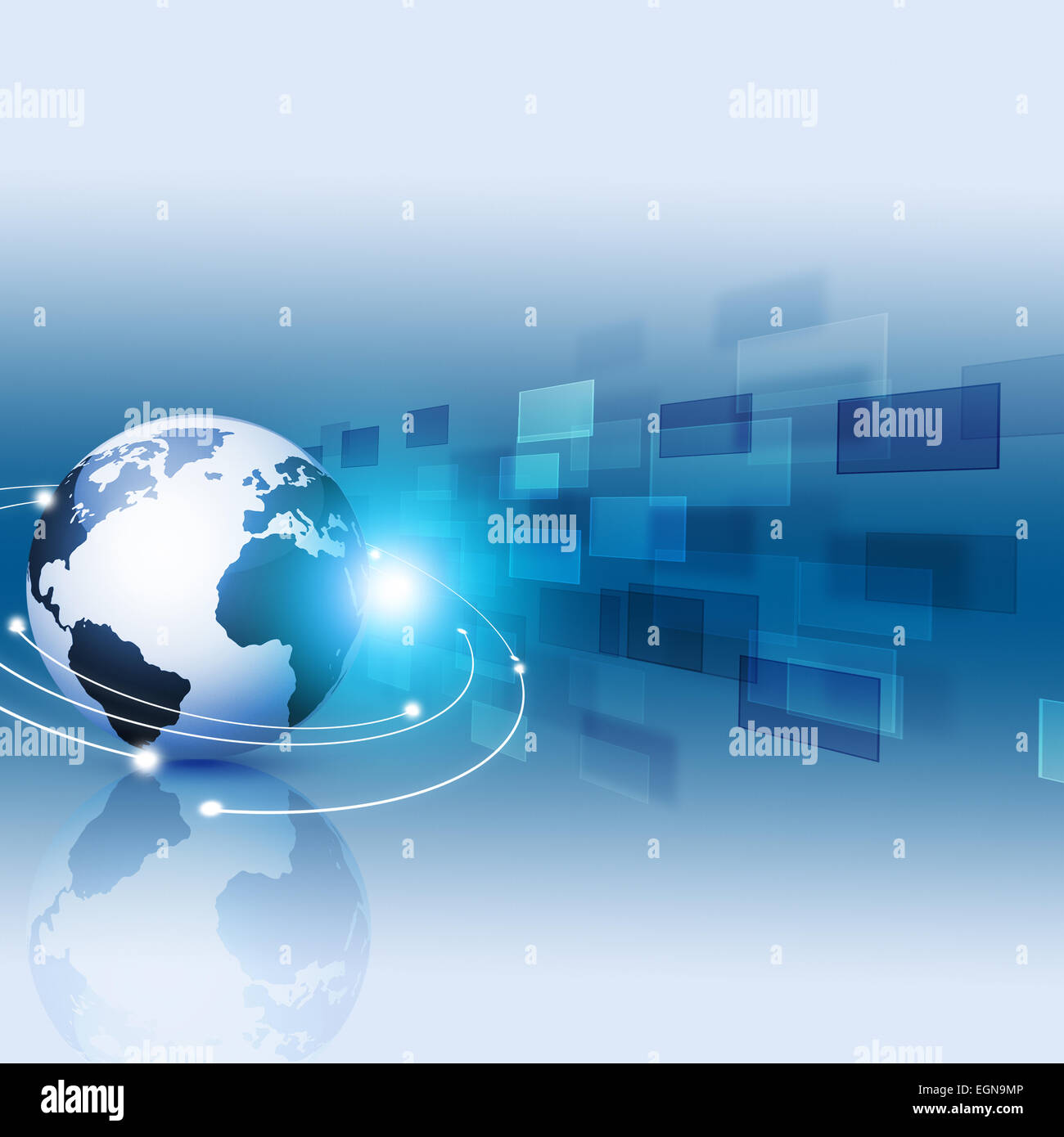 abstrakte digitale Internettechnologie Bildschirme Konzept blue Motion Hintergrund Stockfoto