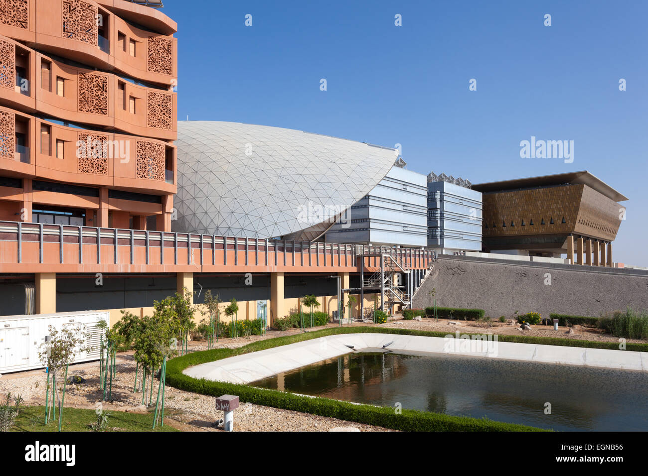 Blick auf das Masdar Institute of Science and Technology, Abu Dhabi Stockfoto