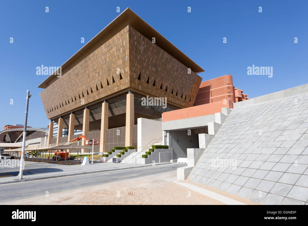 Blick auf das Masdar Institute of Science and Technology, Abu Dhabi Stockfoto