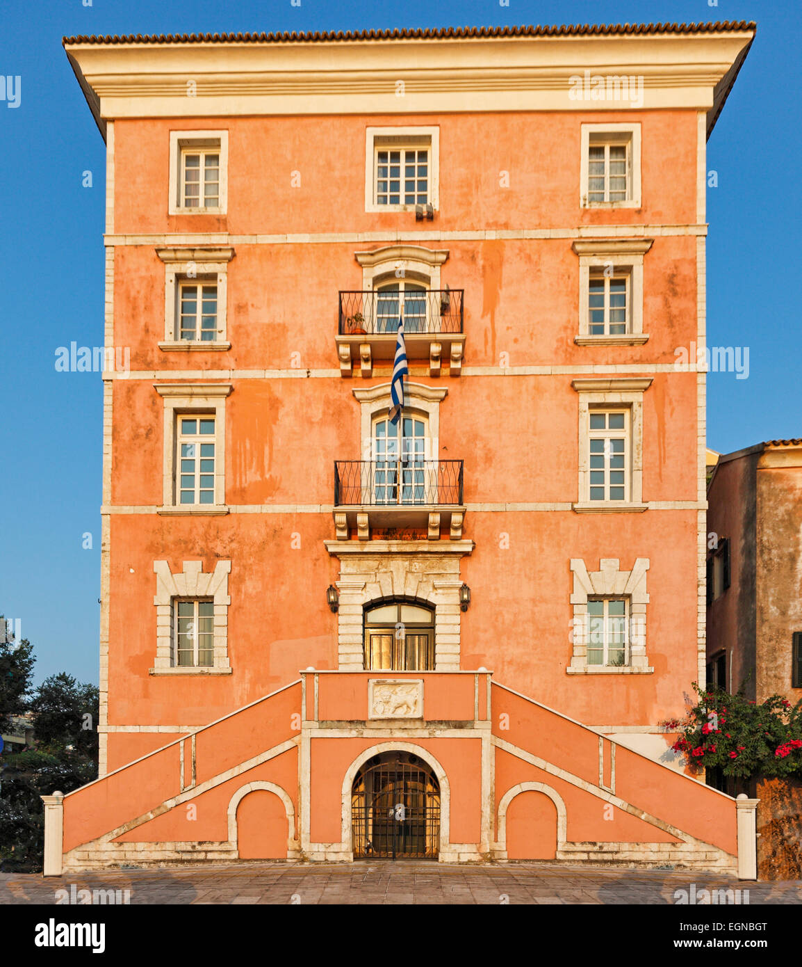 Ein Gebäude in der Altstadt von Korfu, Griechenland Stockfoto