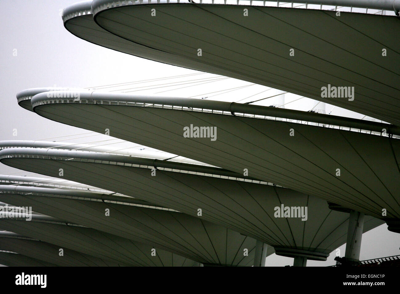 Ein Blick auf die Tribünen auf dem Shanghai International Circuit Stockfoto