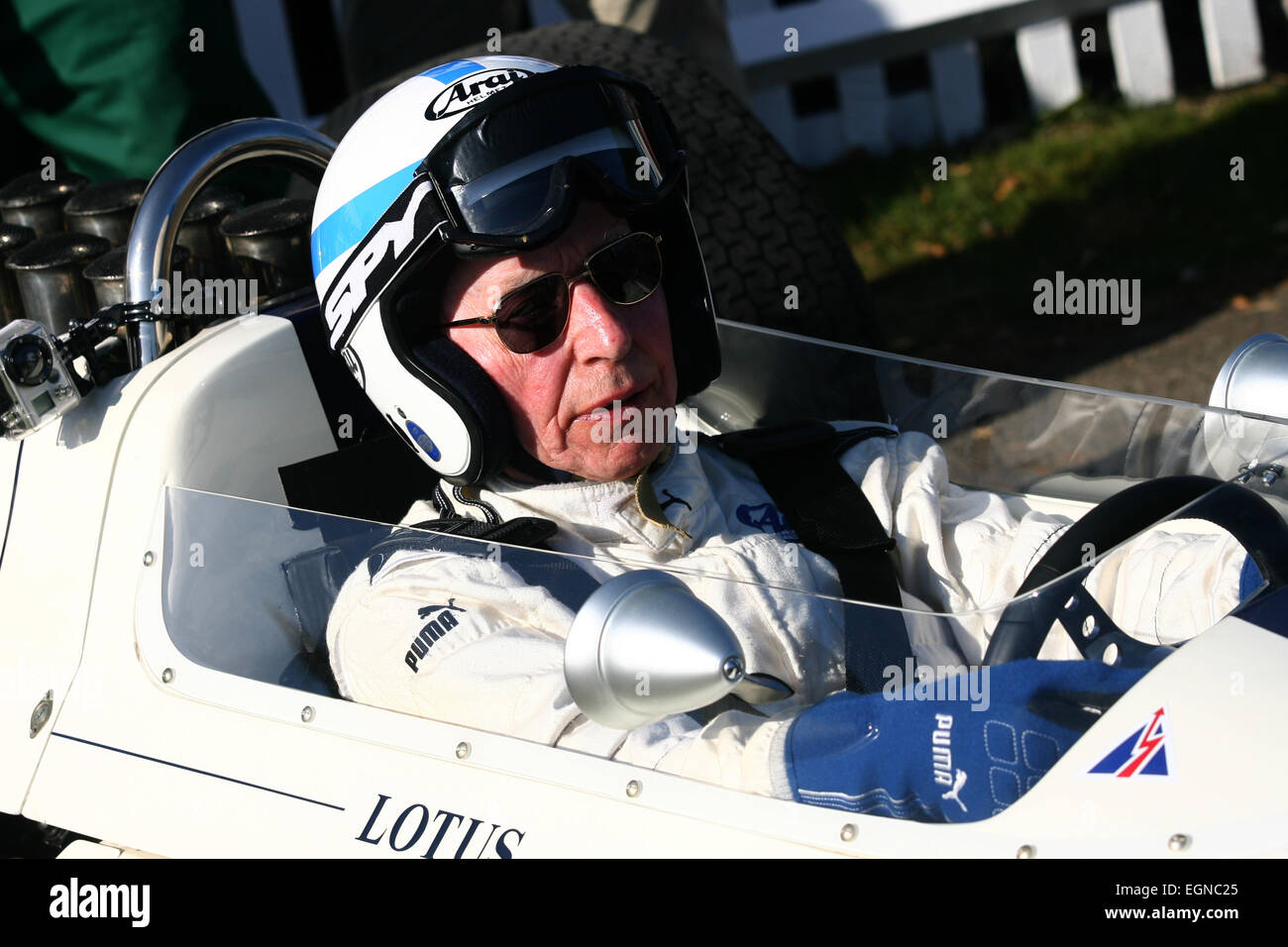 John Surtees beim Goodwood Revival Race Meeting 2013 Stockfoto