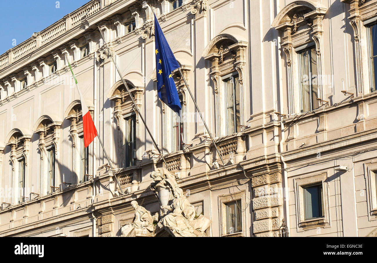 Italien, Rom, Palazzo Chigi, offizielle Residenz des Premierministers von Italien Stockfoto