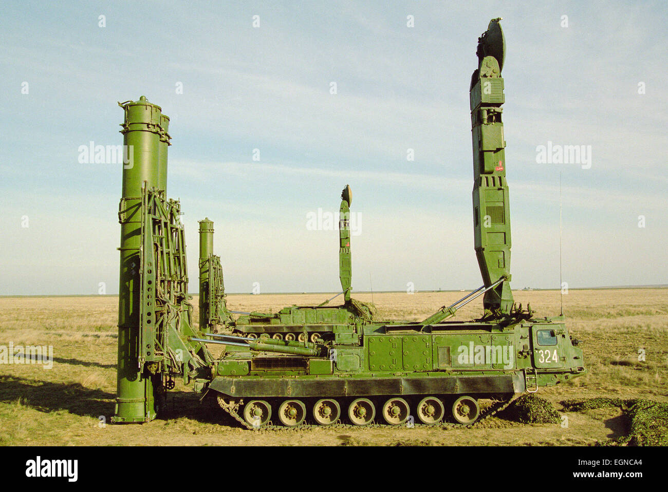 Rakete Flugabwehrsysteme S-300V1 (SA-12 Gladiator/Giant) auf dem launcher Stockfoto