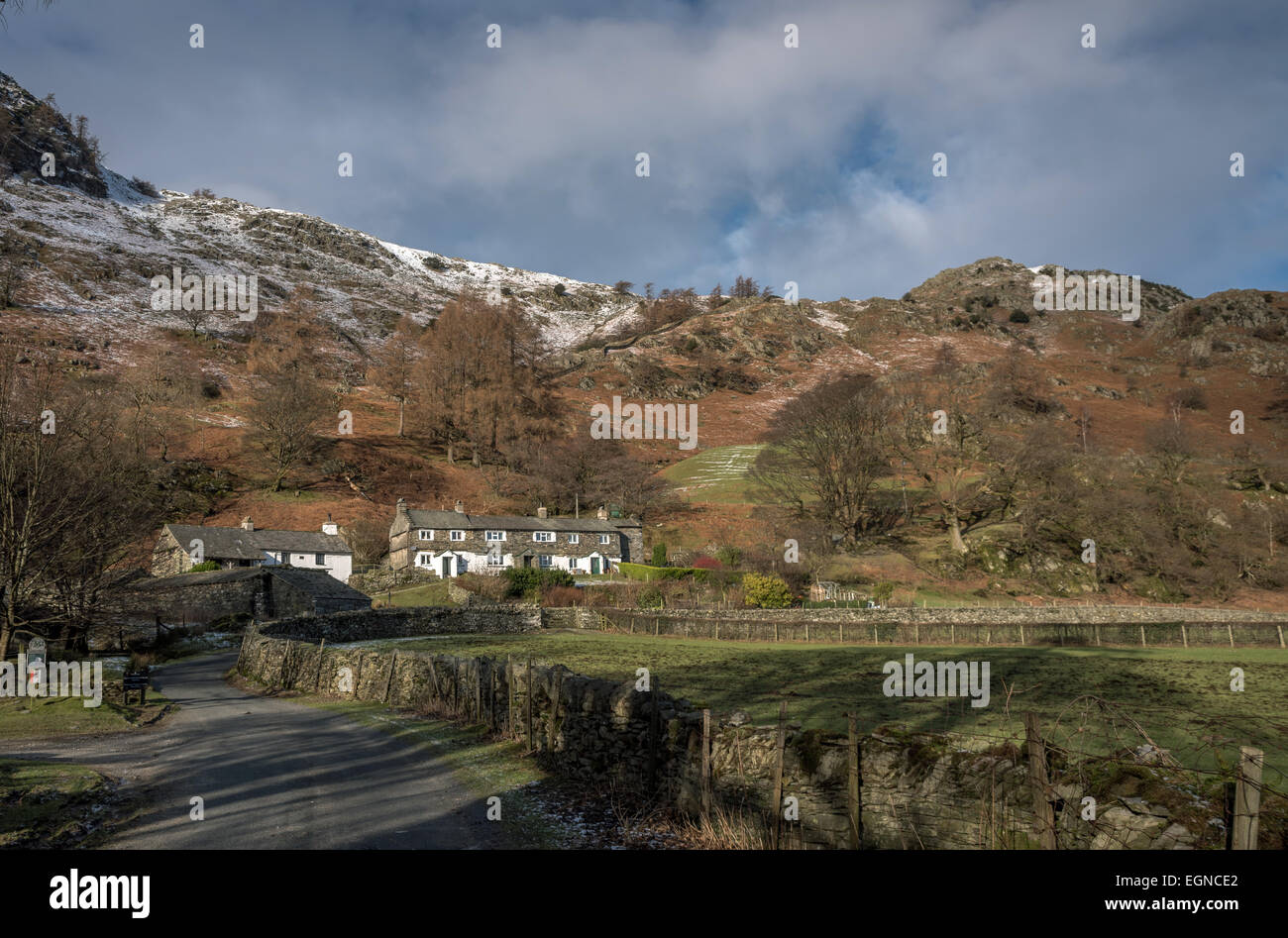 Hütten am Tilberthwaite in Cumbria Stockfoto