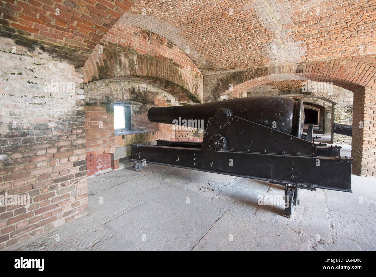 Ein rodman Gewehr auf eine kasematte am Fort Zachary Taylor State Park auf Key West, Florida Stockfoto