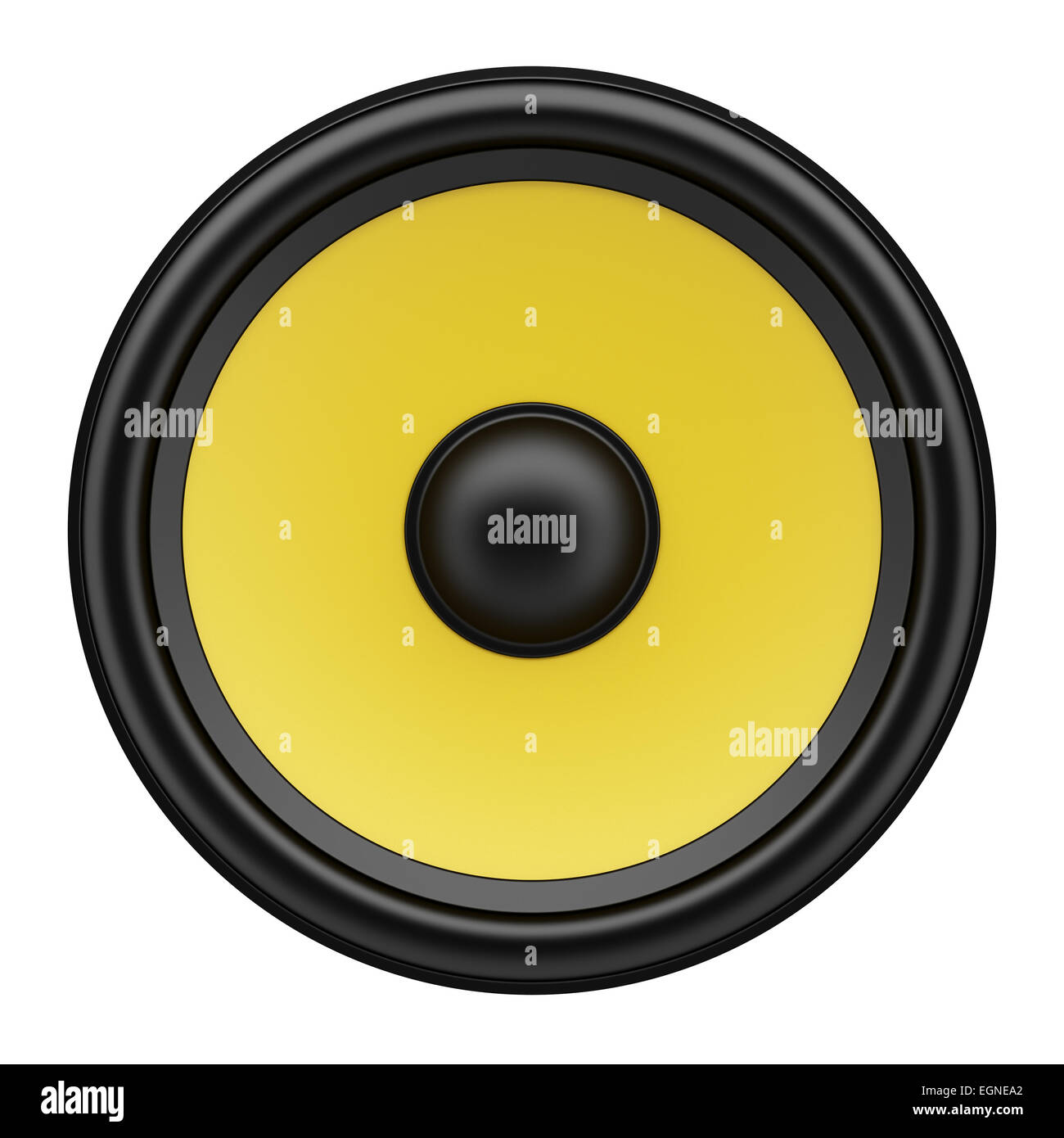 gelbe Lautsprecher isoliert auf weißem Hintergrund Stockfoto