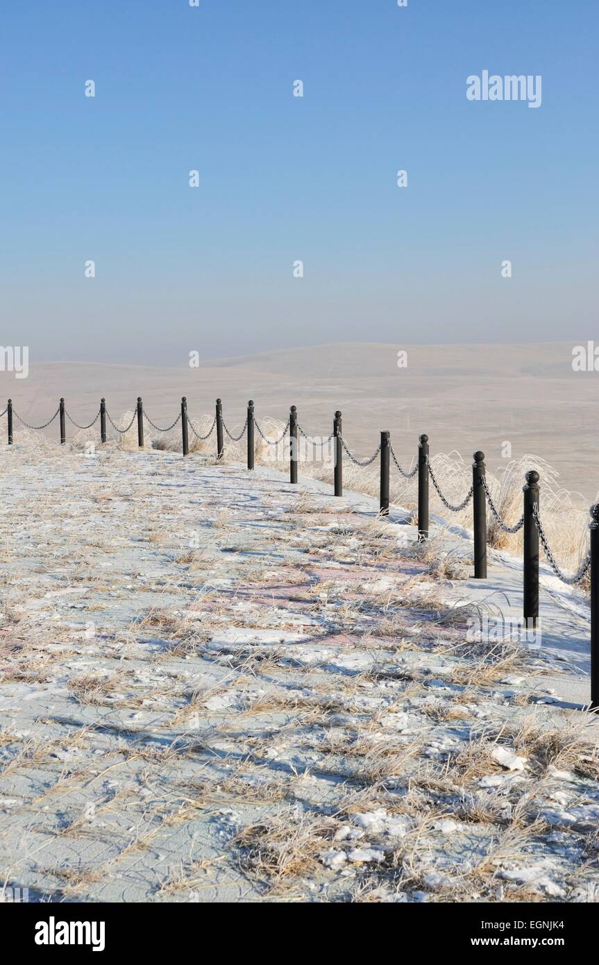 Grünland, Manzhouli(manchuria), Hulunbuir, Innere Mongolei autonome Region, China im winter Stockfoto