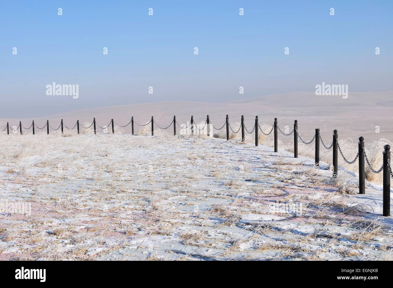 Grünland, Manzhouli(manchuria), Hulunbuir, Innere Mongolei autonome Region, China im winter Stockfoto