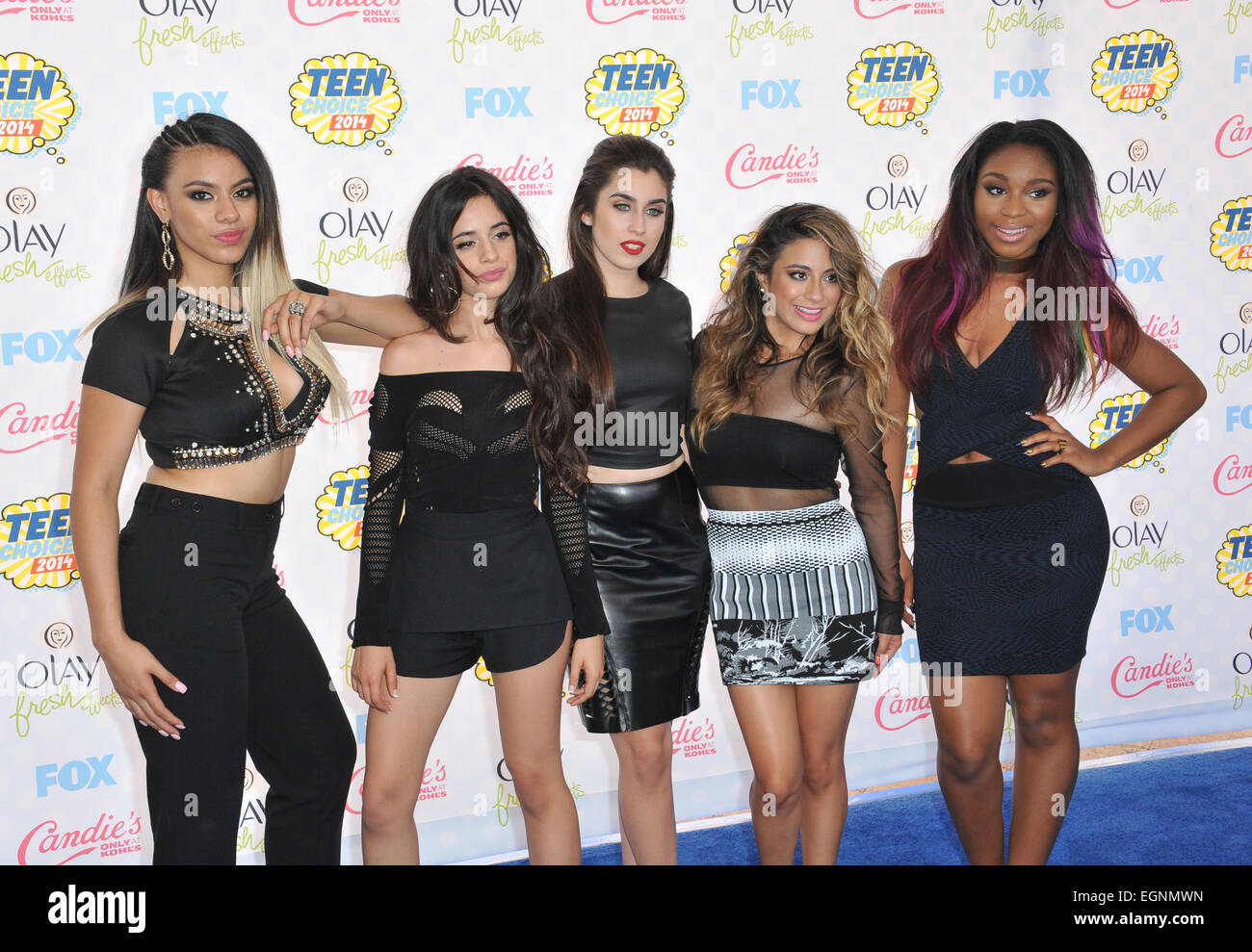 LOS ANGELES, CA - 10. August 2014: Fünfte Harmonie auf der 2014 Teen Choice Awards im Shrine Auditorium. Stockfoto